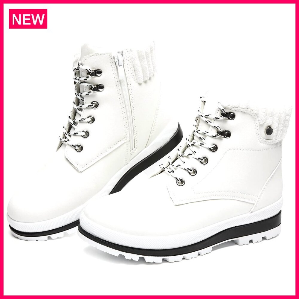 Waterproof Ankle Boots With Fur Lining, Non-Slip Winter Snow Boots, Side Zipper
